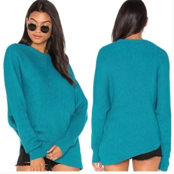 Free People Sweaters - Free People Teal Crew Neck Sweater